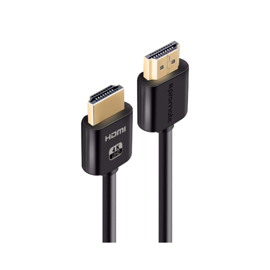 Promate 4k hdmi cable, high-speed 1.5 meter hdmi cable with 24k gold plated connector and ethernet, 3d video support for hdtv, projectors, computers, led tv and game consoles, prolink4k2-150